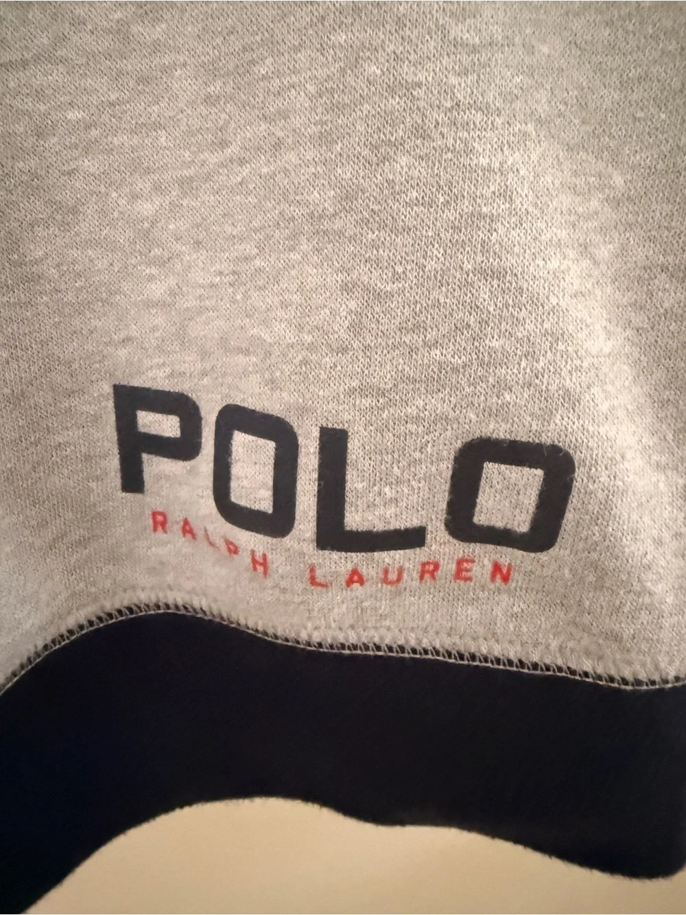 Polo by Ralph Lauren Grey & Navy Raglan Crewneck Sweatshirt